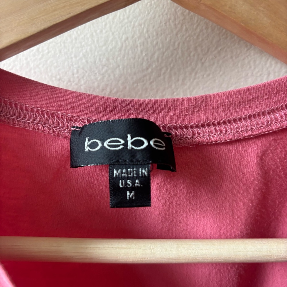 Bebe Pink Sequin Baby Tee with Scrunch Back - Picture 3 of 9